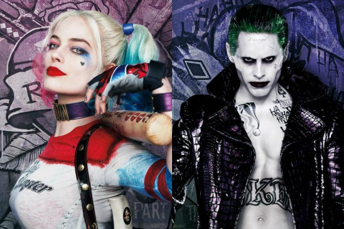 Jared Leto as the Joker and Margot Robbie as Harley Quinn for this year's Suicide Squad anti-hero movie.