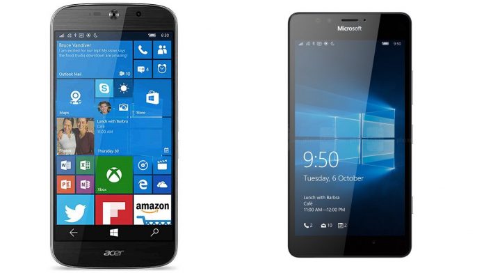 High-end Windows phones Lumia 950 vs. Liquid Jade Primo