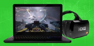 Razer Blade Pro with am HDK2 VR headset