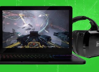 Razer Blade Pro with am HDK2 VR headset