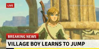 Link learns to jump - Zelda Breath of the Wild meme