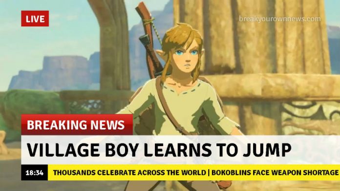 Link learns to jump - Zelda Breath of the Wild meme