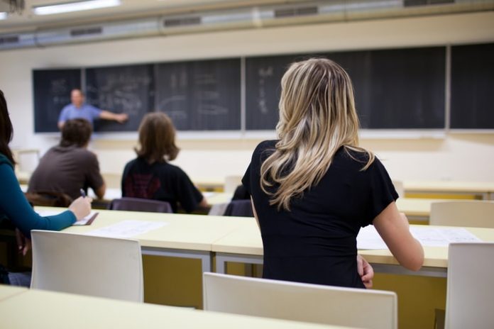 College Students Attending Class